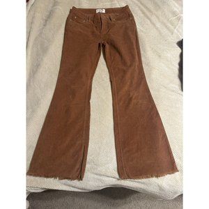 FREE PEOPLE WE THE FREE ORANGE CORDUROY FLARE PANTS WOMENS 27